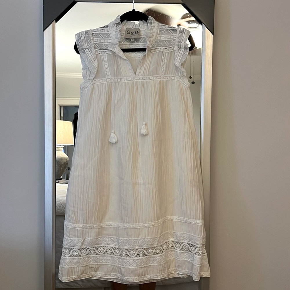 Sea New York embroidered lace sleeveless dress